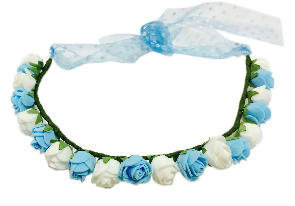 Loops n knots Womens White & Pink Adjustable Floral Band Tiara/Crown/Headband for Girls Hair Accessories for Birthday, Party (B0B9QLD1NW) Amazon Price History, Amazon Price Tracker