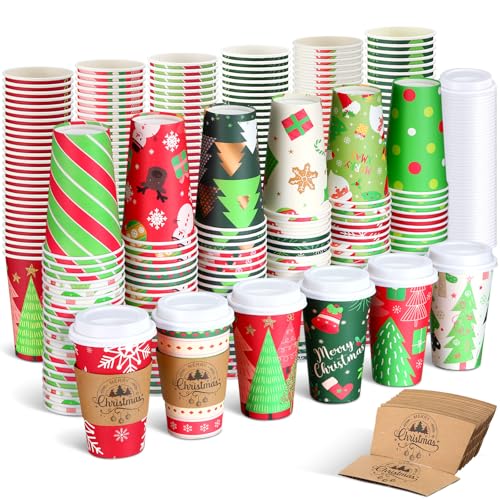 Suttmin 120�Z�b�g/360�� 16�I���X �N���X�}�X �g���̂ăR�[�q�[�J�b�v �W�Ƒ��t�� �ԂƗ΂̎��R�b�v �����[�N���X�}�X�p�[�e�B�[�p 12�f�U�C�� �N���X�}�X �f�B�i�[ �R�[�q�[ �h�����N �z�b�g�R�R�A�~