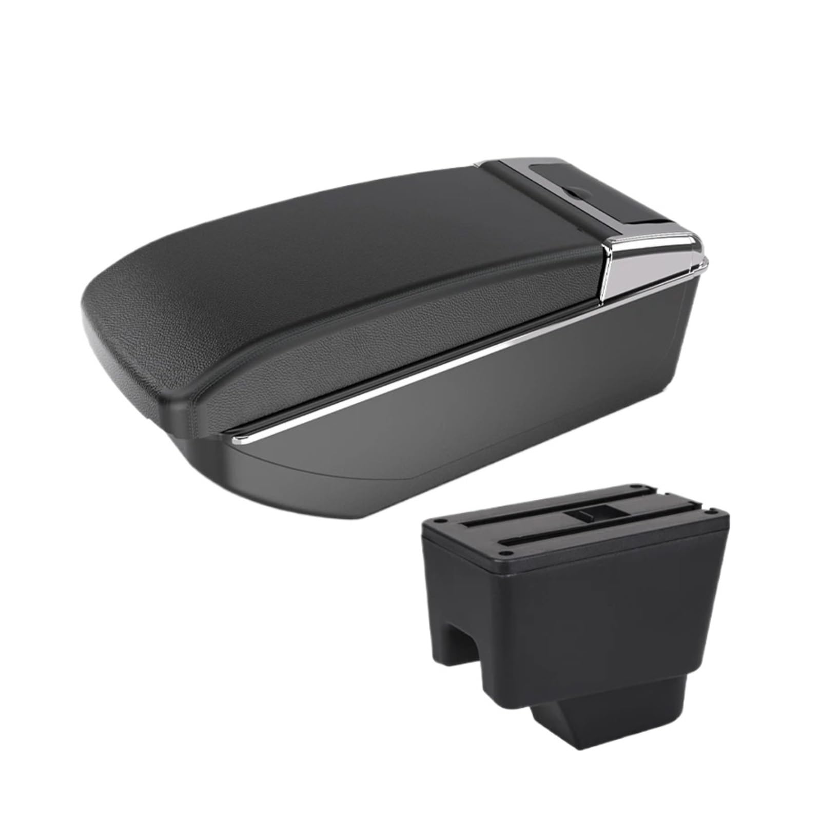 Umdjju B2 Black Line No Usb For Kaptur For Captur For Qm3 Car Armrest Upgrades Modification Multi-Functional Storage Box Center Console Interior Accessories Car Centre Console Armrest Box(B2 Black Line No Usb)