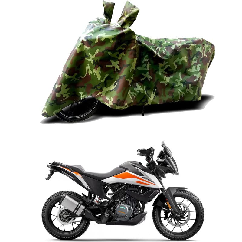 Image of 100% Water Resistant Full Bike Scooty Two Wheeler Body Cover Compatible For KTM 490 Adventure /UV-Rays /Heat Protection /Birds Dropping /Scratchproof /Dust proof /Waterproof /All Varient[Green MJ]