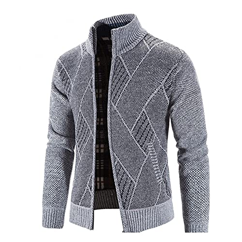Mens Cardigan, Men's Cardigan Sweaters Men's Casual Slim Full Zip Thick Knitted Solid Pocket Cardigan Sweaters Winter Outwear