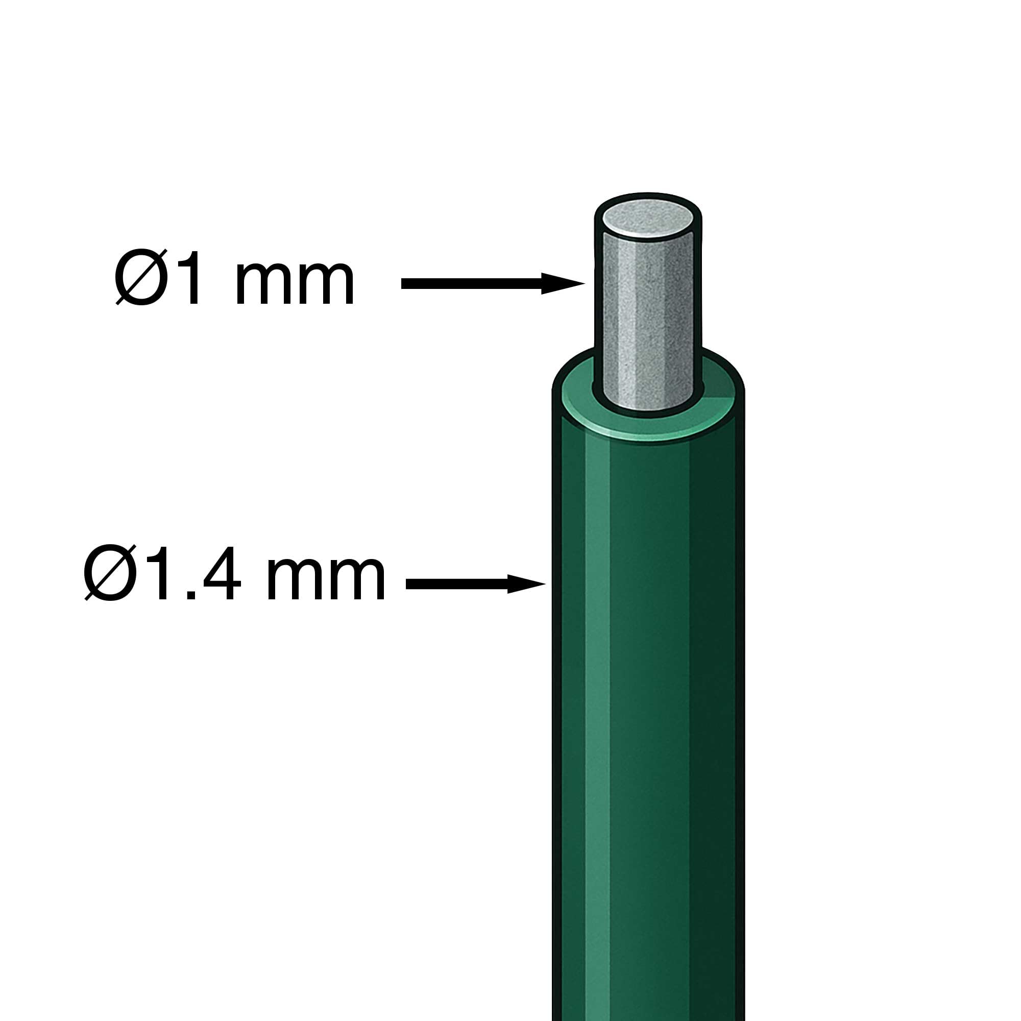 WERKA PRO Alambre Verde plastificado con Soporte 50m ø 1,4 mm