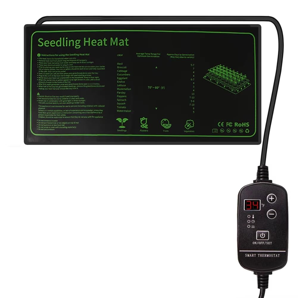 Heizmatte für Setzlinge Aus Graphen mit Einstellbarem Thermostat für die Keimung Von Samen, Pflanzen, Baumschulen, Heizkissen, EU-Stecker