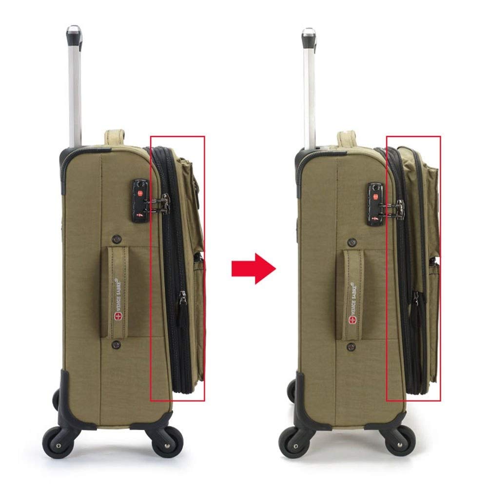 ADITAM ZHANGQIANG Valigia Trolley Trolley da Viaggio Leggero con Ruote Approvato da Cabina Bagaglio a Mano (Color : ArmyGreen, Size : 28 Inches) Double The Comfort
