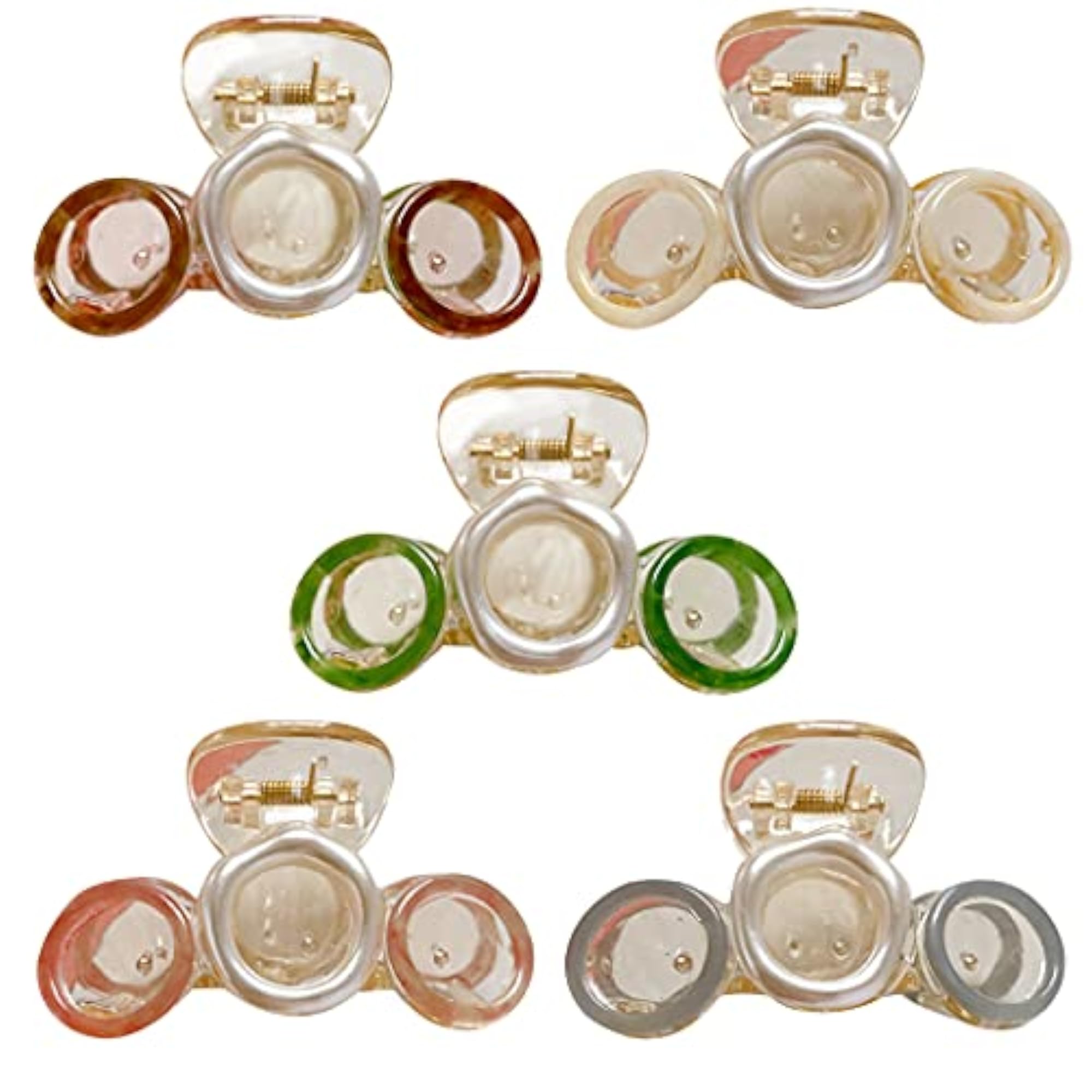 5PCS Elegant Strong Hold Clear Hair Clamp Clips