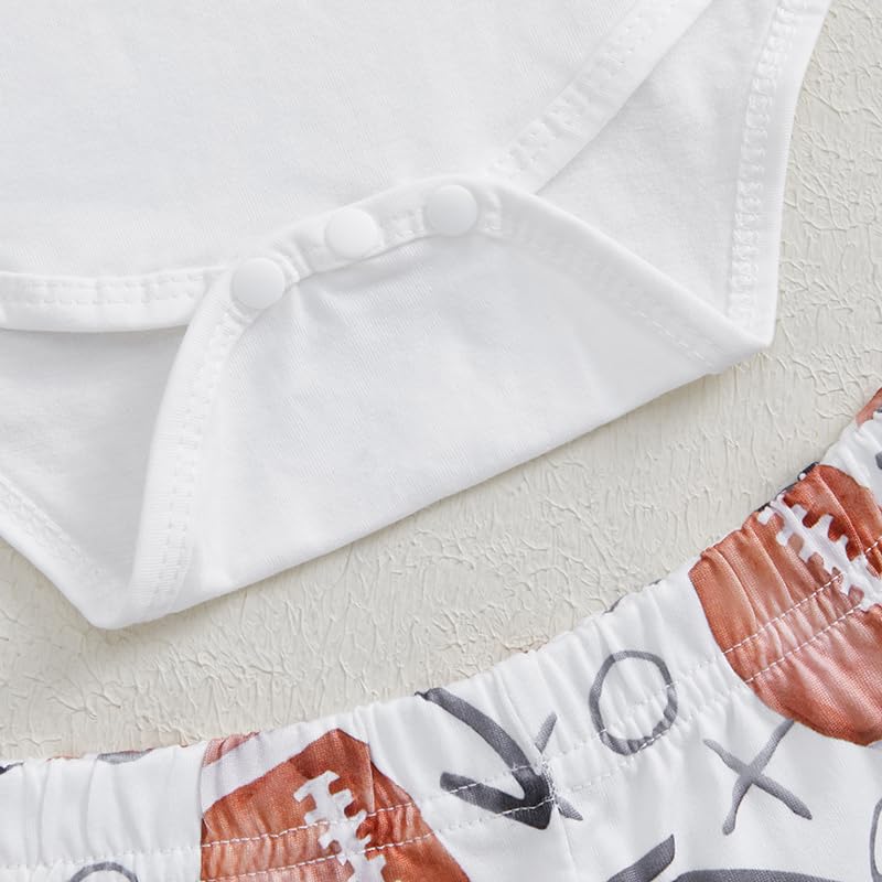 Newborn Baby Girl Football Outfits Daddy’s Football Buddy Long Sleeve Romper Flare Pants Headband Set Fall Clothes 6