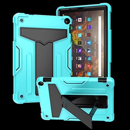 Funda para Tablet PC Estuche compatible con Kindle Fire HD 10/Fire HD 10 Plus Estuche de 10.1' (versión del modelo 2021), con función atril Estuche híbrido de cuerpo completo de tres capas Funda resis