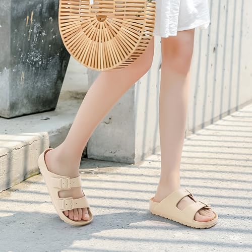 Image of KIDMI Medium Arch Support EVA Beach Sandals for Women | Women's Adjustable Buckle Straps Waterproof Pool Sandals, Comfortable Slip on Summer Slides for home and Casual Walks