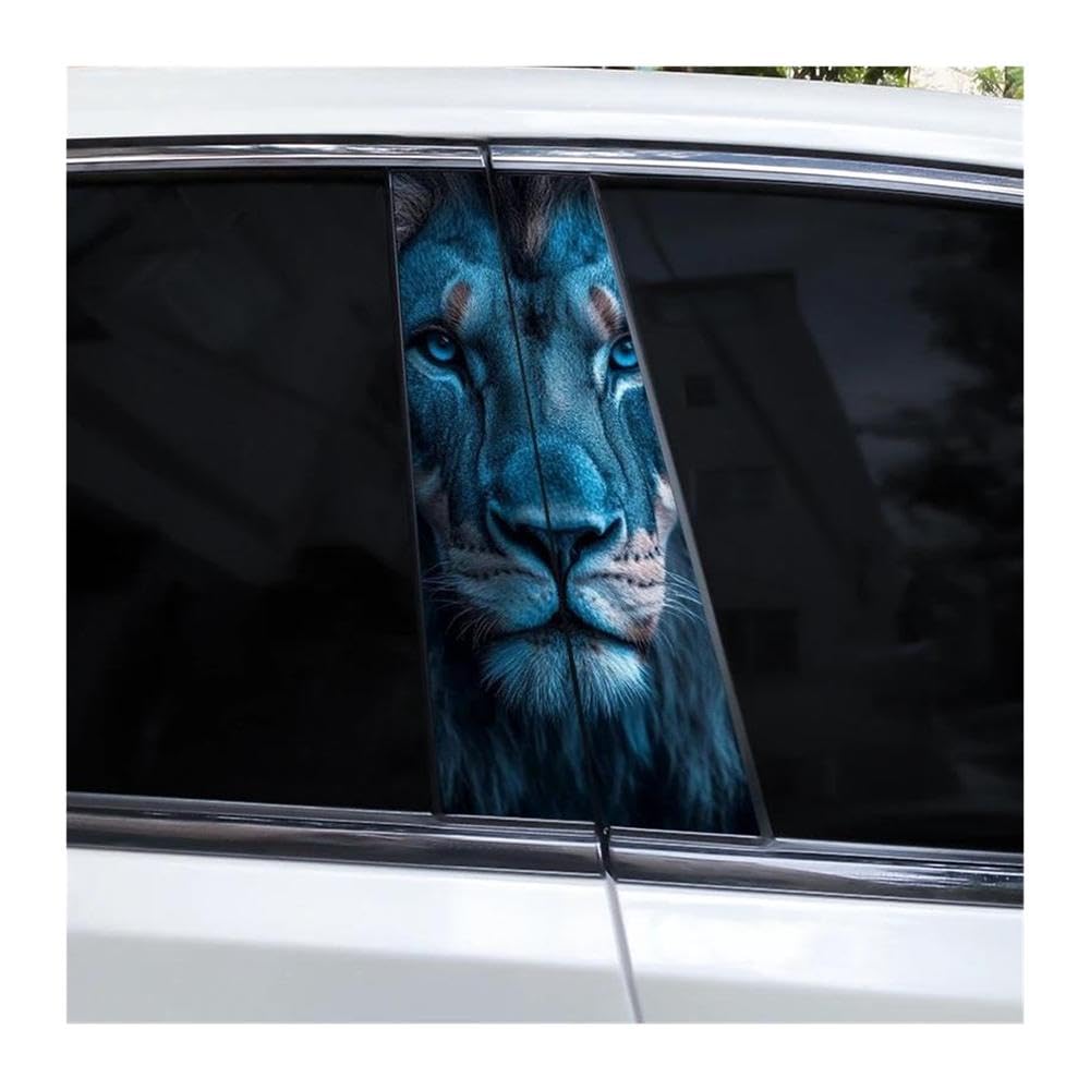 Body Parts 2pcs Car B Pillar Waterproof Decal Vinyl DIY Ferocious Animal(L)