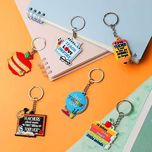 Henoyso 36 Pcs Teacher Keychains Bulk Teachers Appreciation Gifts in Bulk For Women Men Thank You Keyring Gifts (Book,Silicone) by Henoyso - Image 9