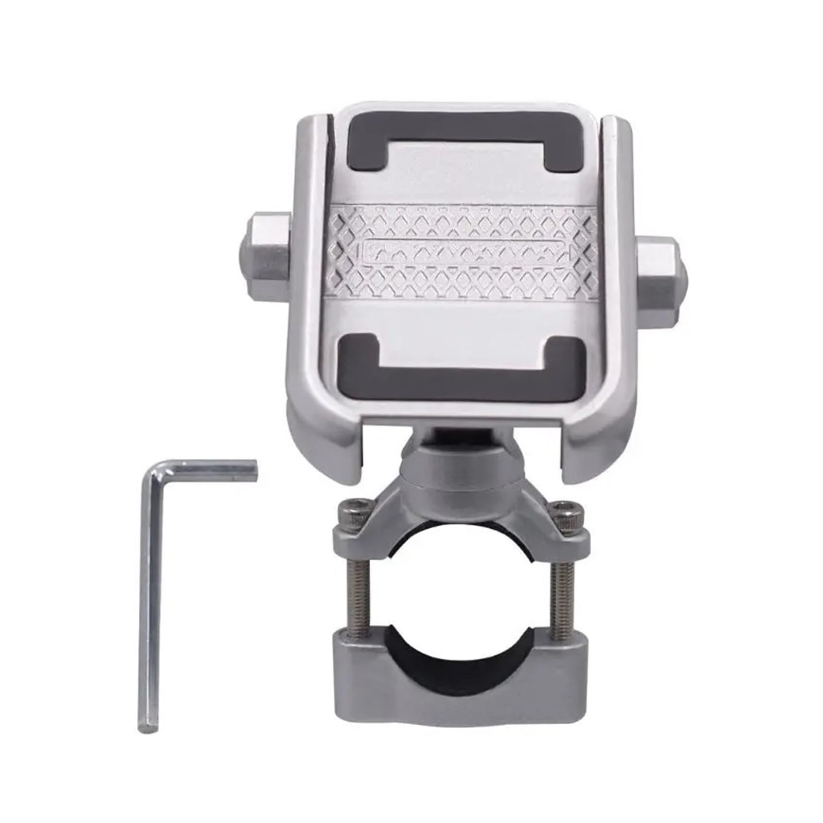 Support De Téléphone Universel À 360 Degrés pour Guidon Moto en Alliage D'aluminium Accessoires Montage pour Guidon Vélo 4 À 6,4 Pouces Support Téléphone Moto avec(Silver)