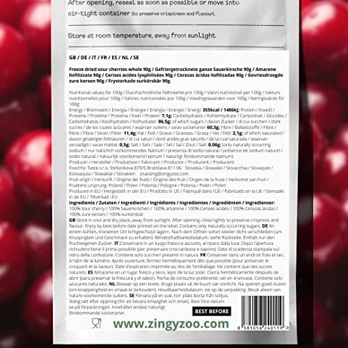 Dried Cherries | Pure Freeze Dried Fruit No Added Sugar | Dried Sour Cherries Freeze-Dried | Fresh Dehdrated Frozen Cherries to Fruit Snack | Also for Baking or Smoothie | Gluten Free Healthy Snacks