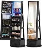 Vlsrka Mirror Jewelry Cabinet Standing