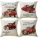 ULOVE LOVE YOURSELF Red Truck Throw Pillow Covers with Xmas Tree Winter Holiday Christmas Square Pillow Case 18x18 Inches,4Pack