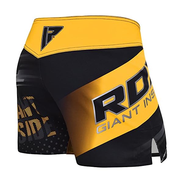 RDX MMA Blaze Shorts Stretch Clothing Training Cage Fighting Grappling Martial Arts Muay Thai Kickboxing Yellow