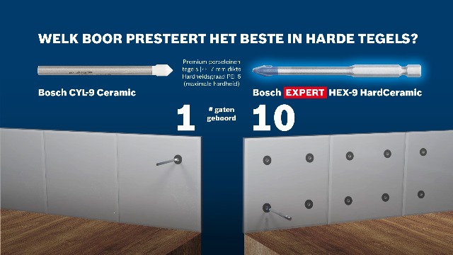 Bosch 5x EXPERT HEX-9 Multi Construction Bohrer-Set (für Beton, Weiche Fliesen, 4-8 mm, Professional Zubehör Schlagbohrer/Schrauber, Bohrmaschine/Schrauber