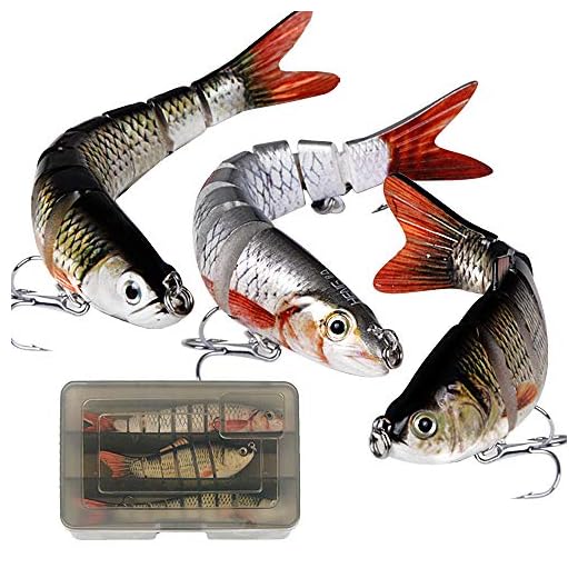 MEJOSER 3 Señuelos de Pesca 18g 18,7g 27g Cebos de Pescar Articulados Artificiales Señuelos Spinning para Calamar Lubina Río Mar