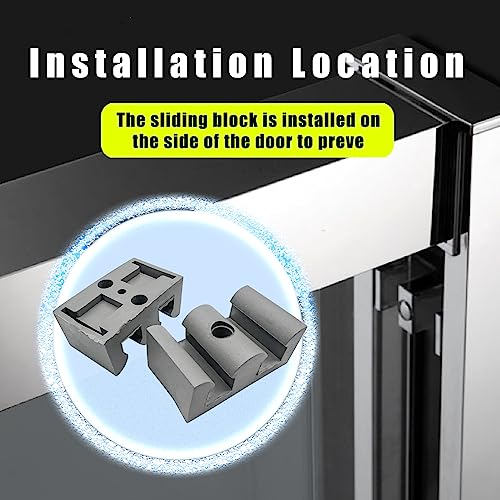 50Mm Bathroom Sliding Door Glass Anti-Collision Block Side Guide Rail For Shower Door Bathroom Sliding Door Bumper Shower Room Accessories(4Pcs,Grey) #TOP3