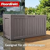 Floordirekt Pudełko do przechowywania – brązowe – odporne na warunki atmosferyczne skrzynia na taras i balkon – 270 l – skrzynia ogrodowa – 117 x 53 x 55 cm (270 l)