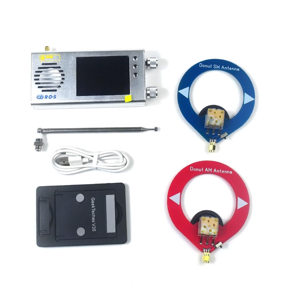 Bloepum TEF6686 Full Band Radio Receiver,Portable Digital AM FM Stereo Radio with 3.2 Inch LCD Screen,7000mAh Battery(Silver)