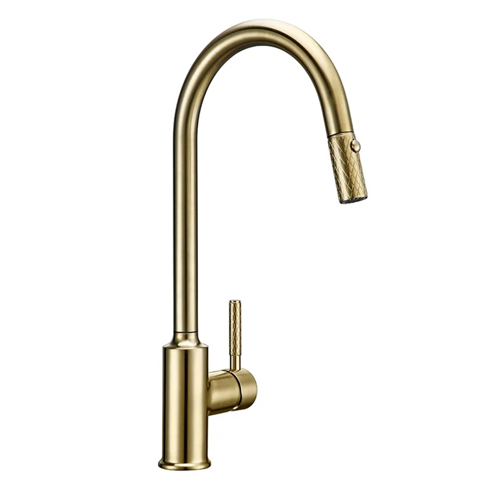 Rubinetto Miscelatore for lavello da Cucina Estraibile a Collo di Cigno Premium e Rotazione Fredda a Doppio lavello con aeratore for Cucina