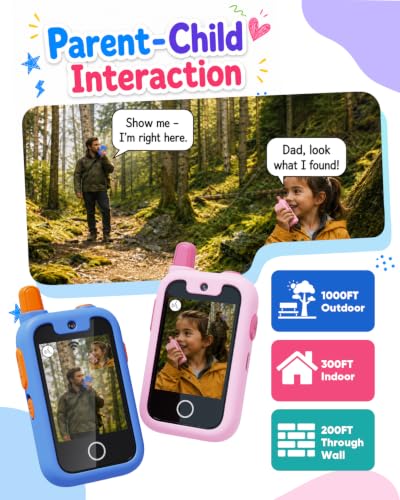 Image of 2.8 inch Video Walkie Talkies for Kids, 2 Pack Kids Walkie Talkie with Camera | Radio Real-Time Video Call Two-Way Voice Chat, Interactive Voice Effects, Outdoor Toys for Boys Girls Age 3-12, Birthday Gift