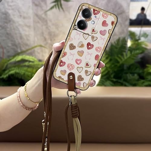Phone Case Compatible with Realme Neo7 SE, Silicone Crossbody Back Cover Cartoon Lanyard Soft case Diagonal Shockproof Design Du