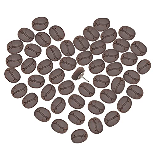 Rurili Mini Resin Coffee Beans Shape Thumbtack Push Pins For Bulletin Board, Map, Cork Board, Walls 30 Pcs #TOP8