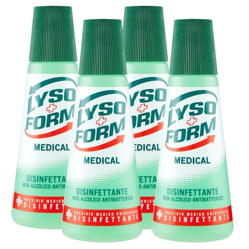 Lysoform Medical Disinfettante non Alcolico Antibatterico non Aggressivo per Pelle Integra Presidio Medico Chirurgico - 4 Flaconi da 250 ml