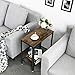 VASAGLE 2-Tier Narrow Side End Table for Couch, Rustic Sofa Printer Table with Mesh Shelf for Bedroom, Fish Tank Stand for Home, Office, Rustic Brown and Black