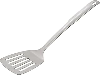 HIC Kitchen Slotted Turner with Long Handle, 18/8 Stainless Steel, 12.5-Inch