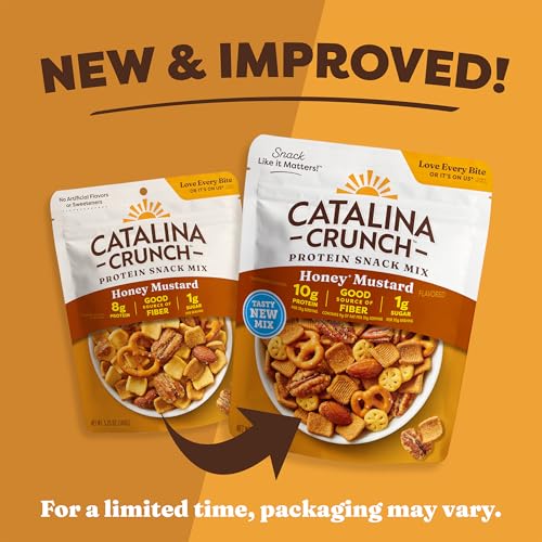 Image of Catalina Crunch Protein Snack Mix, Honey Mustard, 5.25 oz Bag (Pack of 4)