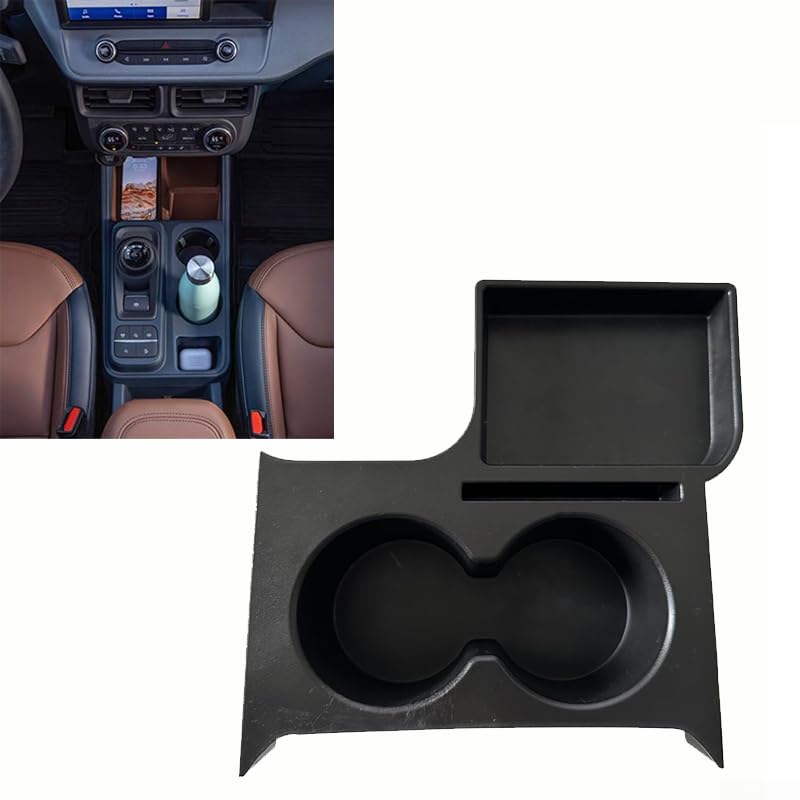 Reposabrazos para asiento delantero Maverick con volante a la izquierda 2022-2024 con soporte doble para tazas y caja de almacenamiento en el salpicadero para tarjetas y cambios, accesorio interior