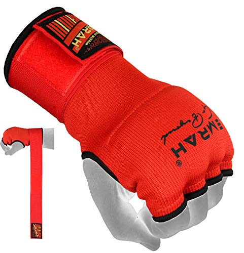 EMRAH PRO Training Boxing Inner Gloves Hand Wraps MMA Wraps Mitts - X (Red, Large)