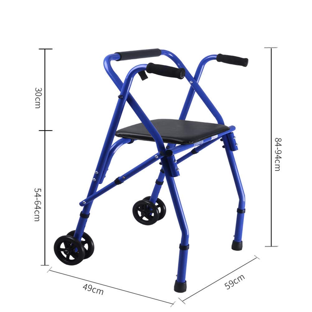 Chodzik, rama spacerowa 2-kołowy lekki składany chodzik Rollator z wyściełanym siedzeniem dla seniorów w podeszłym wieku niepełnosprawnych niepełnosprawnych little surprise