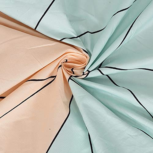 Image of FRESH FROM LOOM Summer Collection Super Soft King Size 1pc AC Comforter, 1 King Size Elastic Fitted Bedsheet 72 inchx78 inchx10 inch Inch and 2 Large Pillow Cover - 4 Piece Comforter Set - Beige Green Triangle