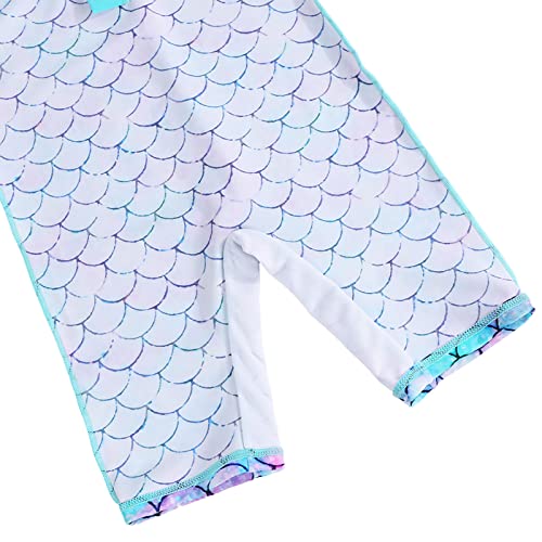 Image of TFJH E Short Sleeve Girls Swimsuits UV 50+ One Pieces Zipper 2-14Y | From beach vacations and pool parties to cruises and water parks, this colorful floral swimsuit is her summer favorite
