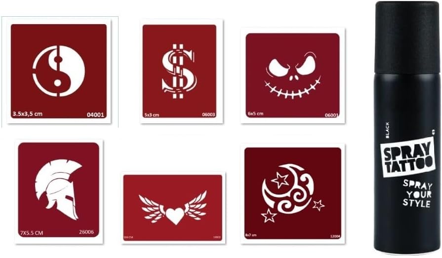 Yingyang Dolar Spray Tattoo Geçici Sprey Dövme Seti