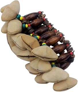 Abaodam Accesorio De Percusión Pulsera De Cáscara De Nuez Diseño Tribal (madera)