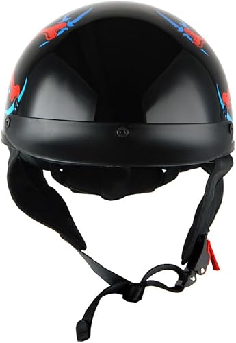 Miniatura 3 de 1Storm Casco de media cara para motocicleta, ciclomotores, scooter, piloto con visera ahumada interior retráctil