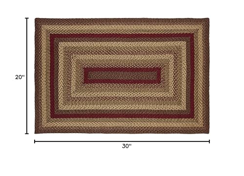 Tapete trenzado de yute color canela 20x30 pulgadas miniatura 3