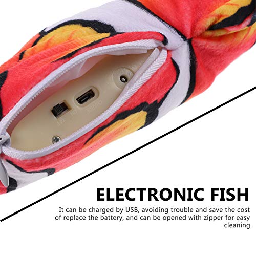 STOBOK Brinquedo Peixe Gato Elétrico Brinquedo Peixe de Pelúcia Realista Em Movimento Peixe Batendo