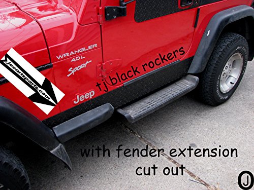 Fits Jeep Tj Diamond Plate Black Side Rocker Panel With Cut Out Set Of 2. 5 3/4 Wide #TOP3