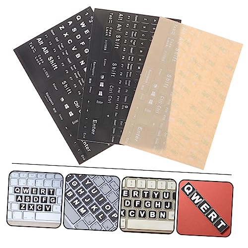 Calcomanías de teclado inglés SHINEOFI para teclado mecánico y PC de escritorio 4