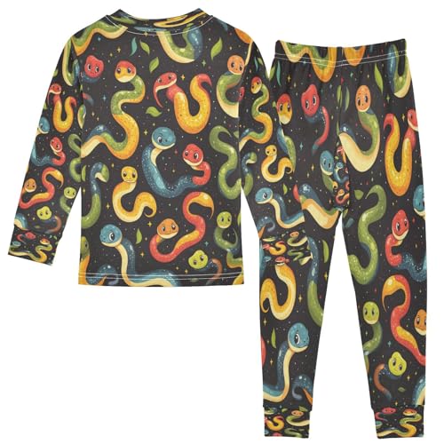 Pajama Sets Long Sleeve Cute Snake Cartoon Pattern Soft Comfy Sleepwear 2 Piece PJS 3-8T3