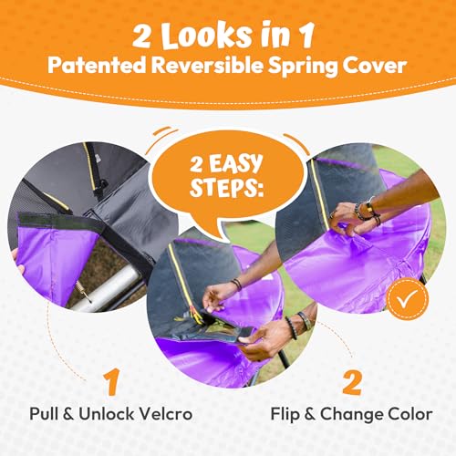 Image of JUMPZYLLA Trampoline Outdoor 8FT 10FT 12FT 14FT 15FT 16FT with Enclosure and Ladder, ASTM Approved Recreational Trampoline for Kids and Adults, Anti-Rust Coated Frame