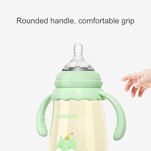Miniatura 5 de POTATO Biberones PPSU Biberones Biberón de 10 oz Biberones anticólicos con pezones de silicona, biberones para lactancia materna para bebés y niños