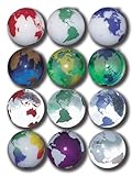 Earth Marbles Complete Set in Assorted Colors, 12 In A Pouch, 1 Inch Diameter
