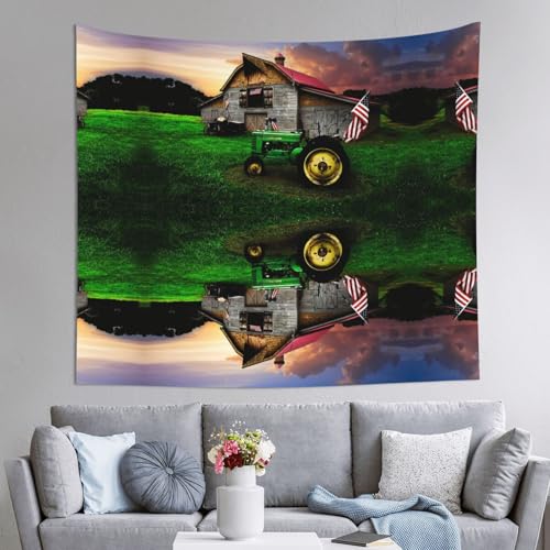 Tapisserie tracteur de ferme pour salon style déco campagne
