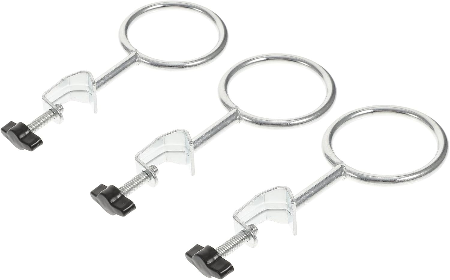 3pcs Laboratory Iron Support Rings Retort Clamp Rings for Beakers and Flask Support, Medium Size Durable Lab Stand Accessories for Chemistry Experiments Random Color